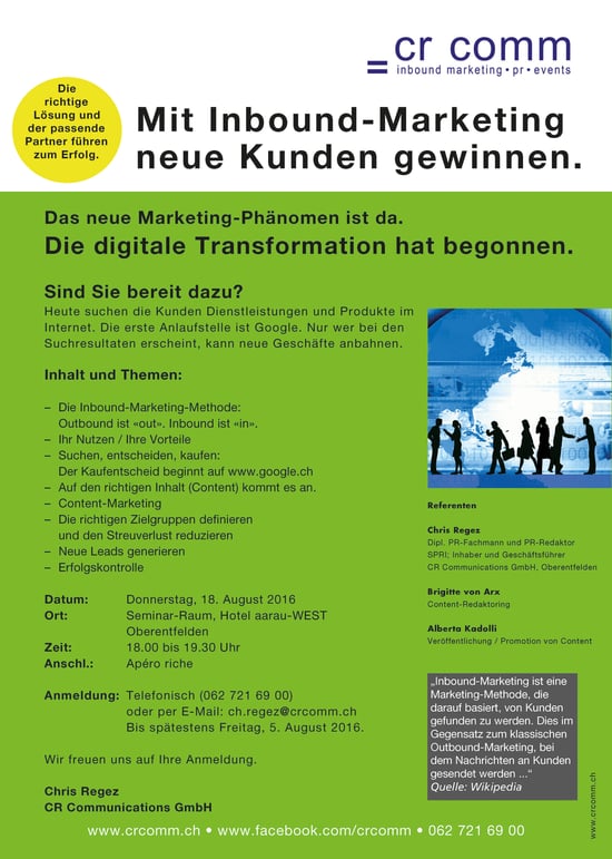 Einladung Power Seminar Inbound Marketing